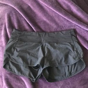 Black lulu lemon speed shorts